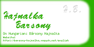 hajnalka barsony business card