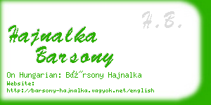 hajnalka barsony business card